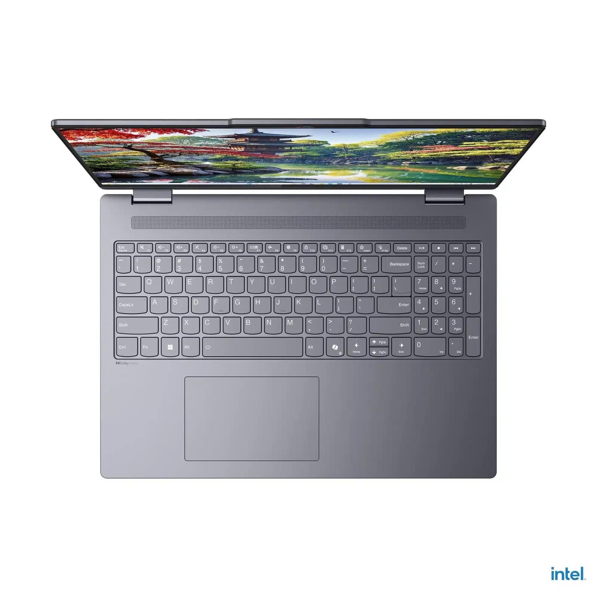 Lenovo IdeaPad 5 2-in-1 16IAL10 Luna Grey - top keyboard view