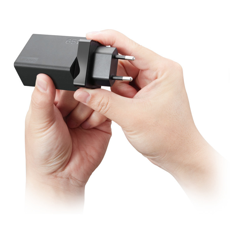 Lenovo 65W USB-C AC Travel Adapter מבט צד