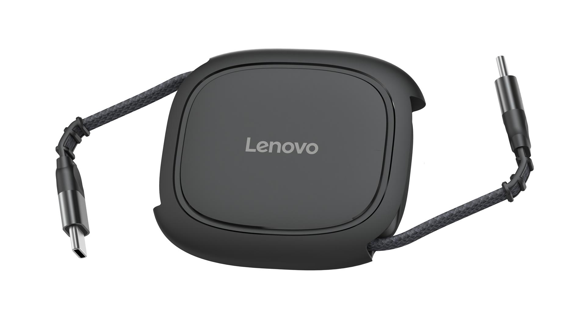 Lenovo 240W USB-C Retractable Cable Black מבט צד