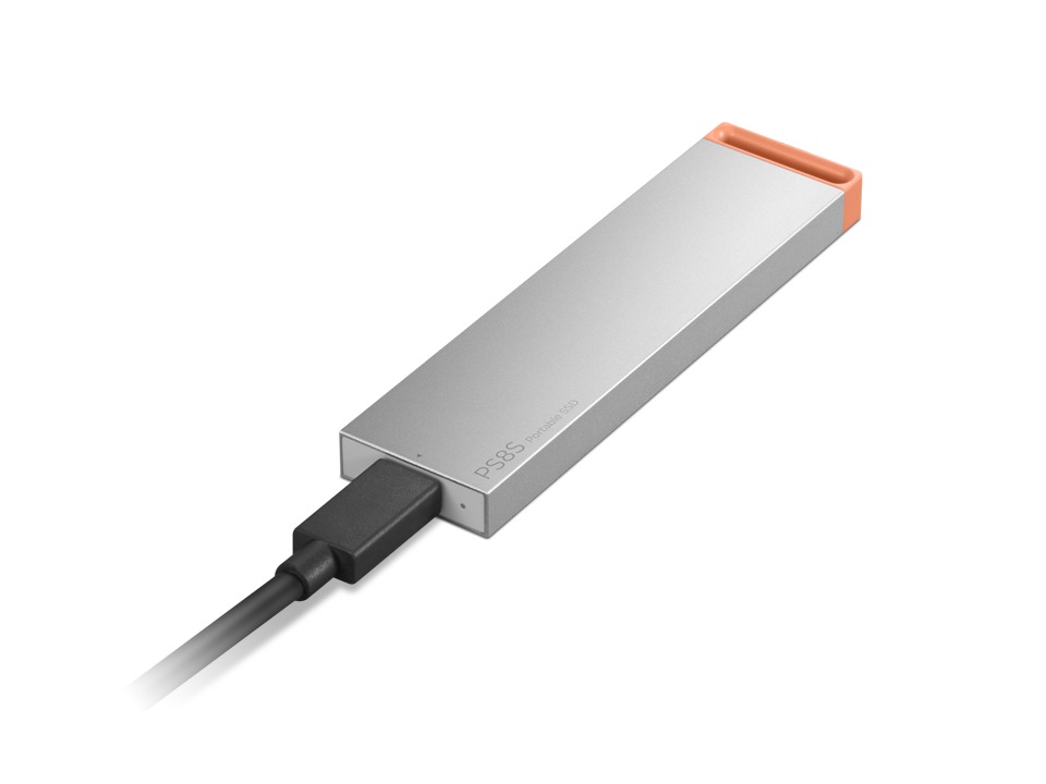 Lenovo PS8S Portable SSD 2TB Cool Grey מבט צד